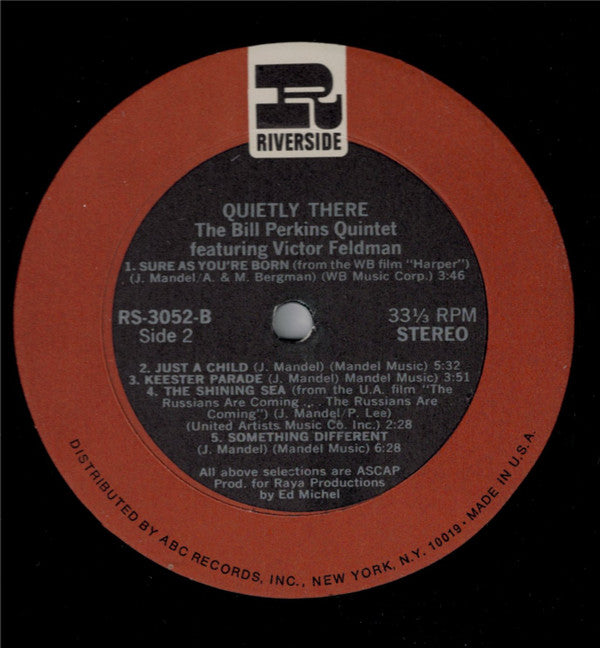 Bill Perkins Quintet Featuring Victor Feldman : Quietly There (LP, Album)