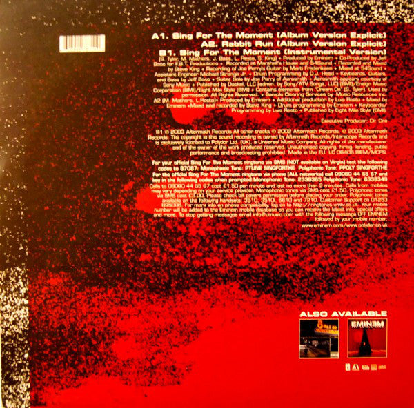 Eminem : Sing For The Moment (12")