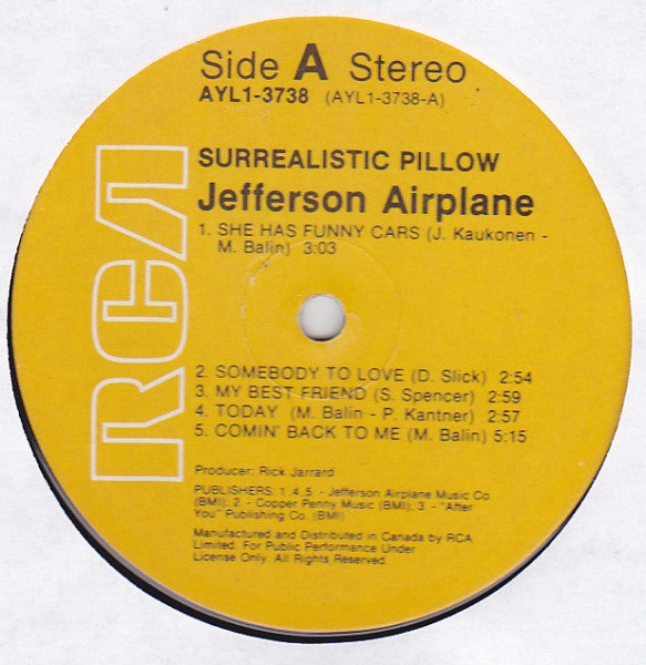 Jefferson Airplane : Surrealistic Pillow (LP, Album, RE)