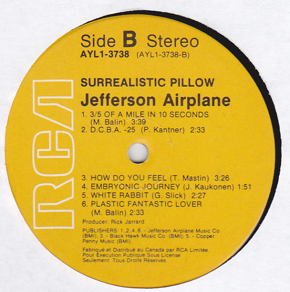 Jefferson Airplane : Surrealistic Pillow (LP, Album, RE)