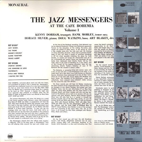 Art Blakey & The Jazz Messengers : At The Cafe Bohemia Volume 1 (LP, Album, Mono, RE, RM, DMM)