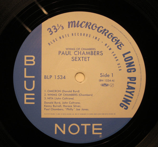 Paul Chambers Sextet : Whims Of Chambers (LP, Album, Mono, RE)