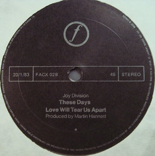 Joy Division : Love Will Tear Us Apart (12", Single)