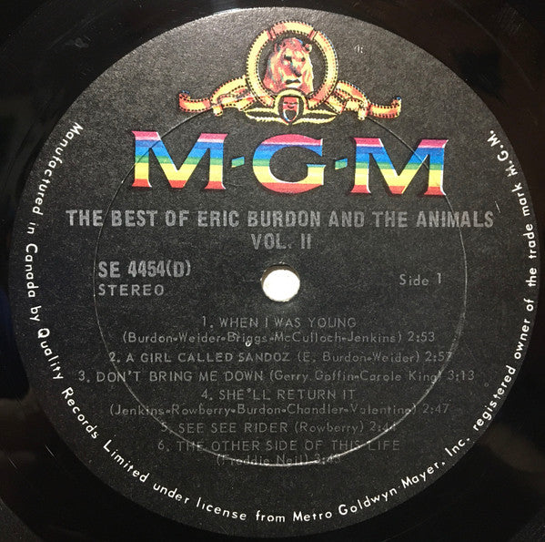 Eric Burdon & The Animals : The Best Of Eric Burdon And The Animals – Vol. II (LP, Comp)