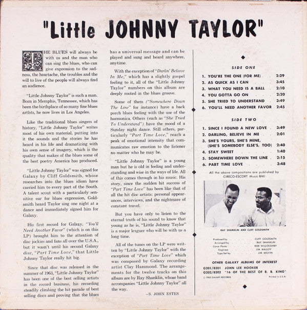Little Johnny Taylor : Little Johnny Taylor (LP, Album, Mono)