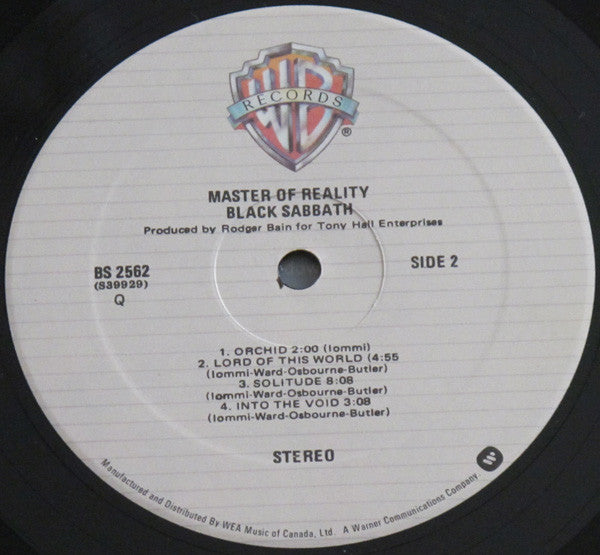 Black Sabbath : Master Of Reality (LP, Album, RE)