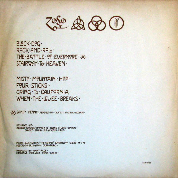 Led Zeppelin : Untitled (LP, Album, RE, Gat)