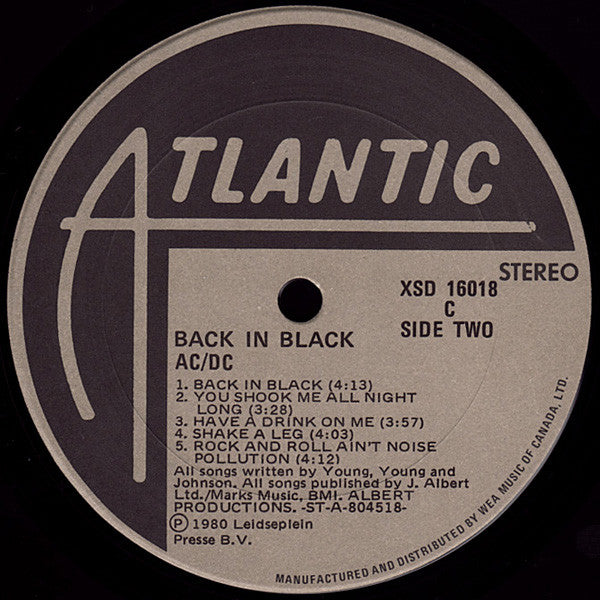 AC/DC : Back In Black (LP, Album, Don)
