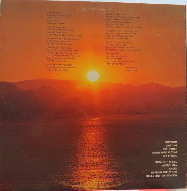 Jimi Hendrix : The Cry Of Love (LP, Album, Gat)