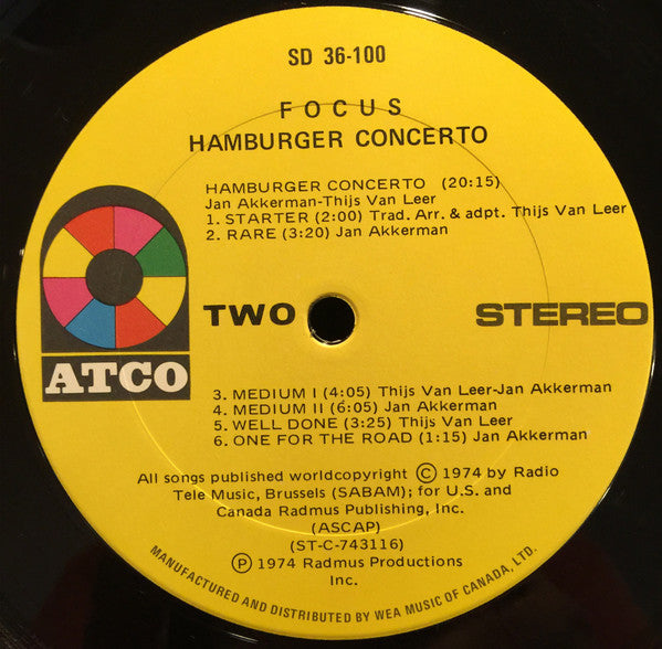 Focus (2) : Hamburger Concerto (LP, Album)