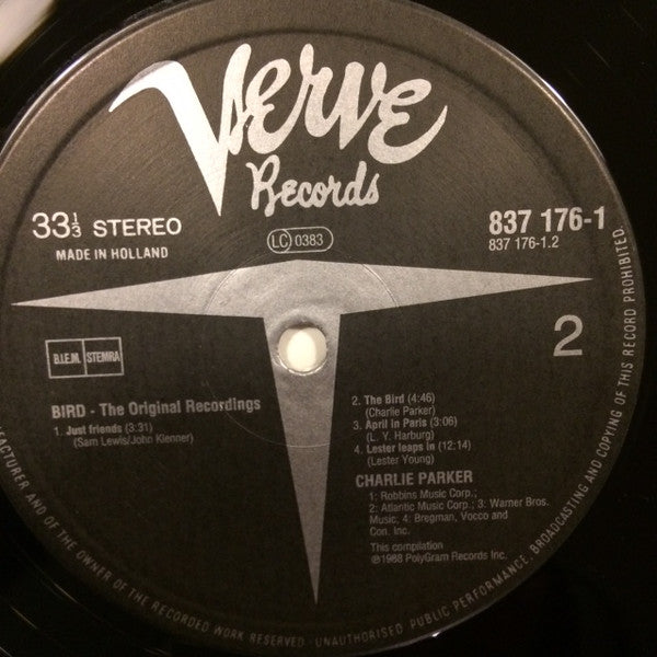 Charlie Parker : Bird - The Original Recordings Of Charlie Parker (LP, Comp)