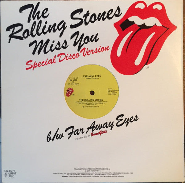 The Rolling Stones : Miss You (Special Disco Version) (12", Single)