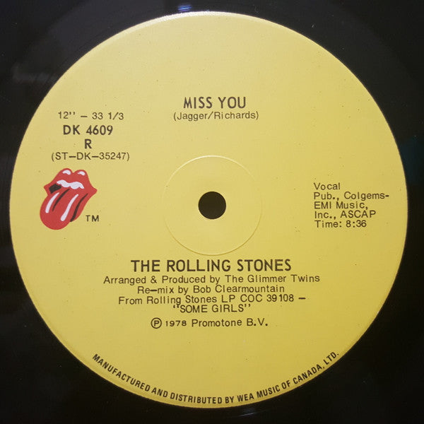 The Rolling Stones : Miss You (Special Disco Version) (12", Single)