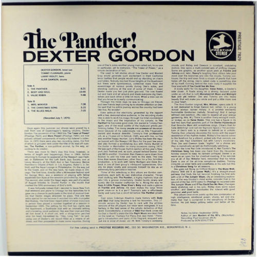 Dexter Gordon : The Panther! (LP, Album)
