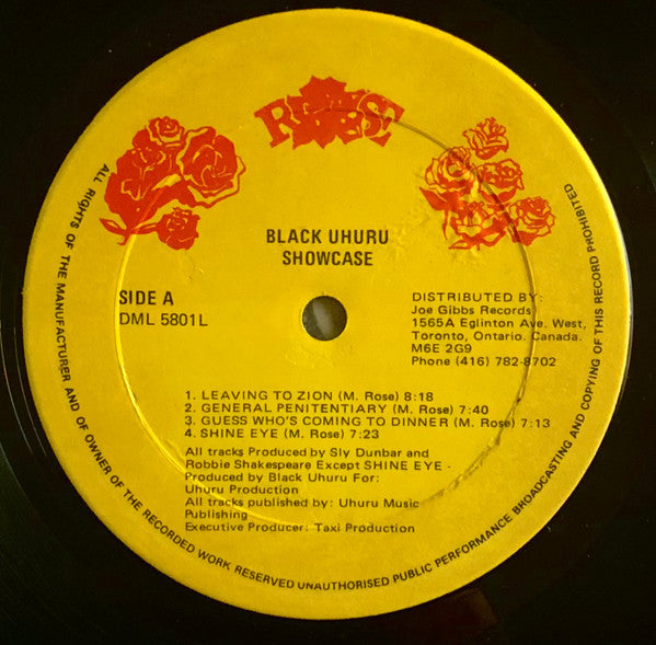 Black Uhuru : Showcase (LP, Album)