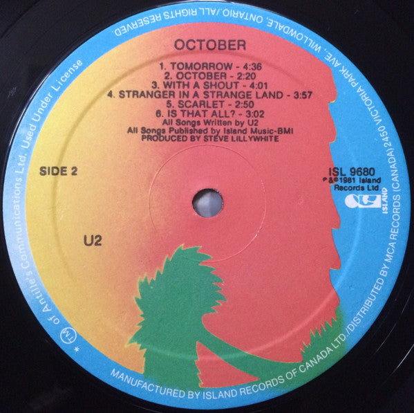 U2 : October (LP, Album, RE, Ora)