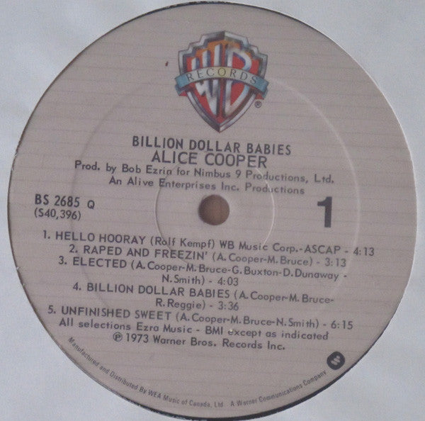 Alice Cooper : Billion Dollar Babies (LP, Album, RP, Gat)