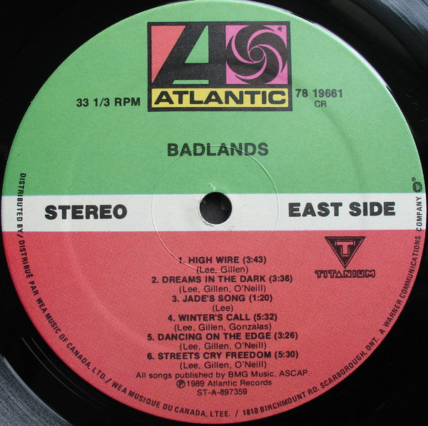 Badlands (2) : Badlands (LP, Album, Dir)