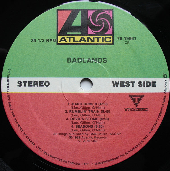 Badlands (2) : Badlands (LP, Album, Dir)