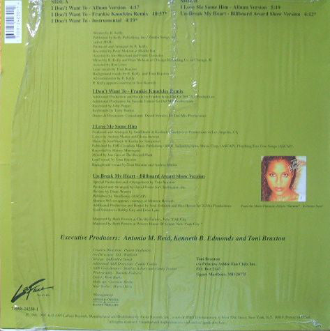 Toni Braxton : I Don't Want To / I Love Me Some Him (12")