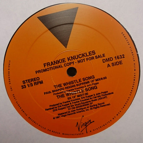 Frankie Knuckles : The Whistle Song (12", Promo)