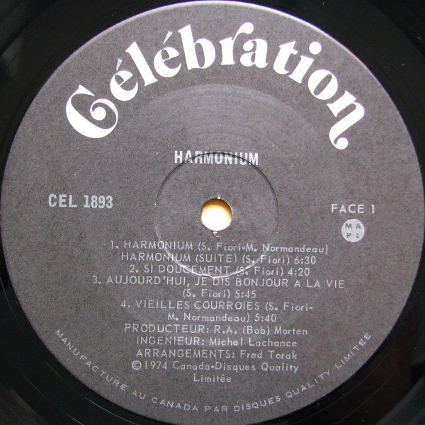 Harmonium : Harmonium (LP, Album)