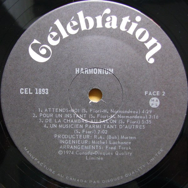 Harmonium : Harmonium (LP, Album)