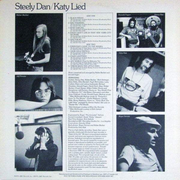 Steely Dan : Katy Lied (LP, Album, RE)