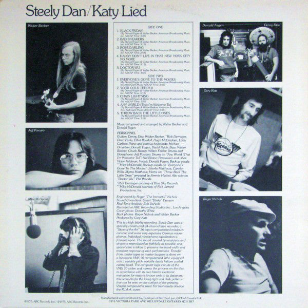 Steely Dan : Katy Lied (LP, Album, RE)