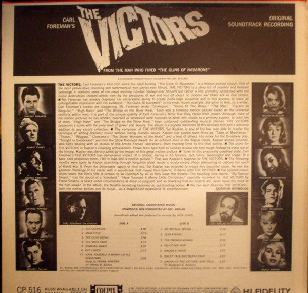 Sol Kaplan : The Victors - Original Soundtrack Recording (LP, Album, Mono)