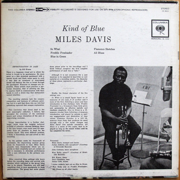 Miles Davis : Kind Of Blue (LP, Album, RE)