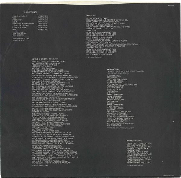 David Bowie : Young Americans (LP, Album)