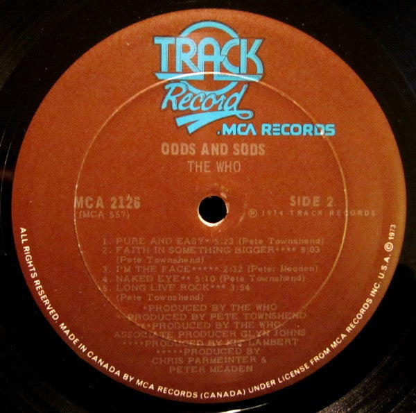 The Who : Odds & Sods (LP, Comp, Die)