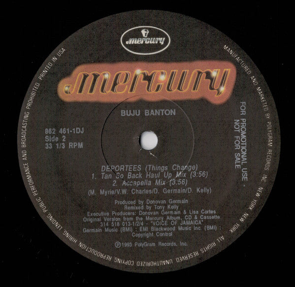 Buju Banton : Deportees (Things Change) (12", Promo)