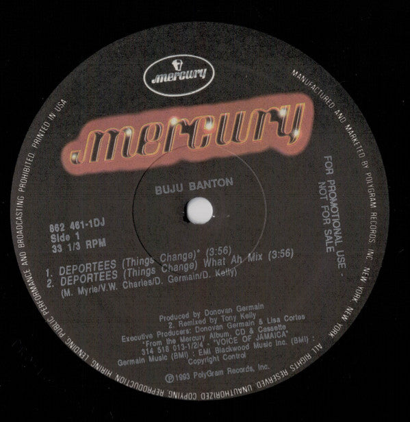 Buju Banton : Deportees (Things Change) (12", Promo)