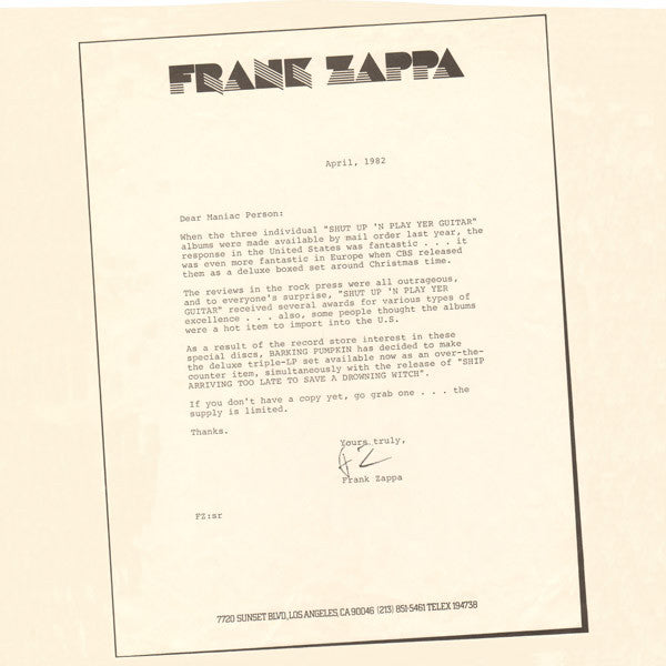 Frank Zappa : Ship Arriving Too Late To Save A Drowning Witch (LP, Album, Ter)