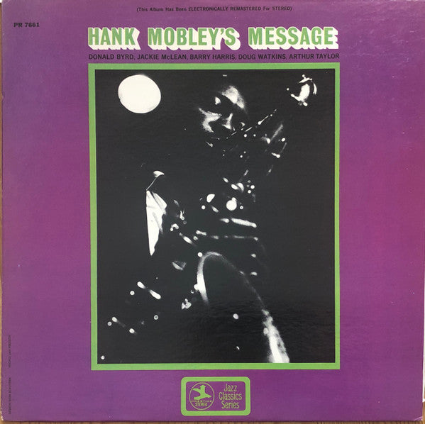 Hank Mobley : Hank Mobley's Message (LP, Album, RE, RM)