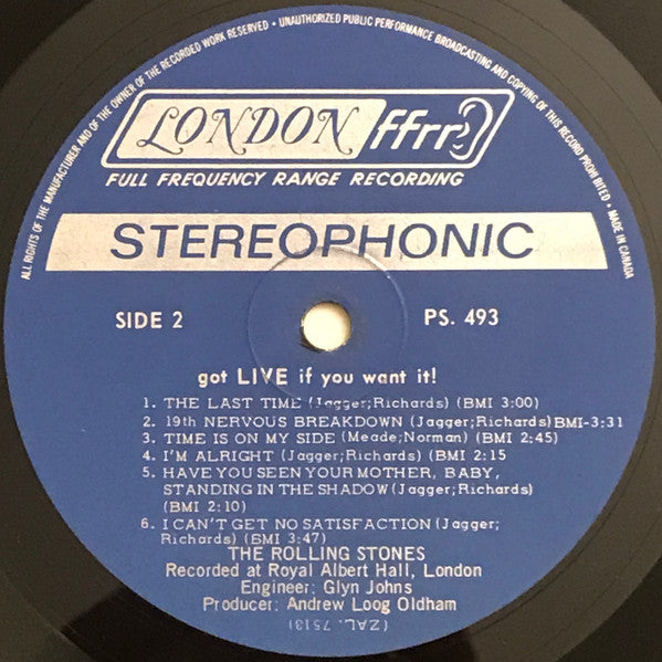 The Rolling Stones : Got Live If You Want It! (LP, Album)