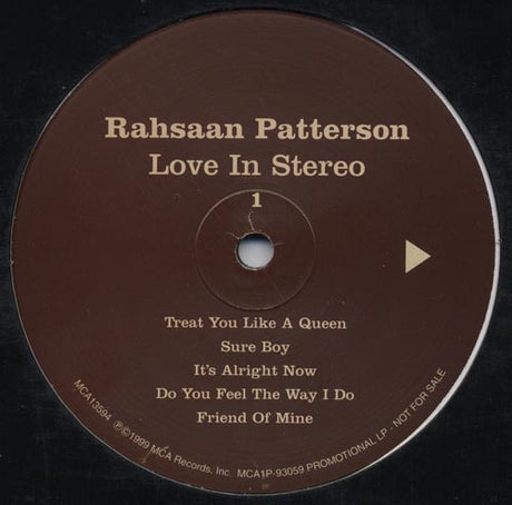 Rahsaan Patterson : Love In Stereo (LP, Album, Promo)