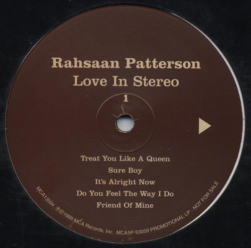 Rahsaan Patterson : Love In Stereo (LP, Album, Promo)