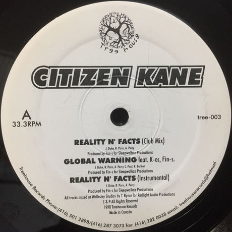 Citizen Kane (2) : Reality N' Facts (12")