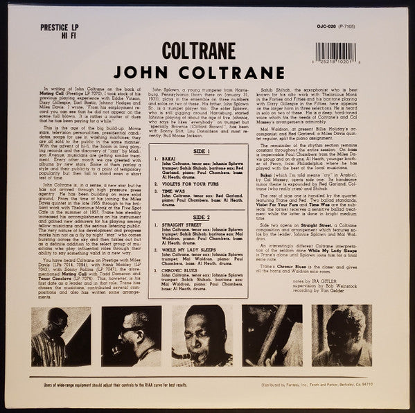 John Coltrane : Coltrane (LP, Album, Mono, RE)