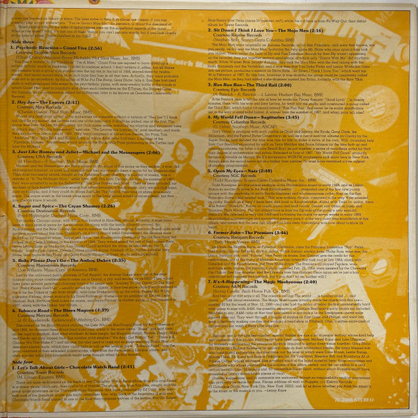 Various : Nuggets (Original Artyfacts From The First Psychedelic Era 1965-1968) (2xLP, Comp, Promo)