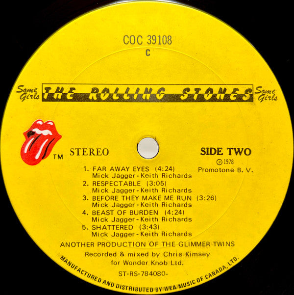 The Rolling Stones : Some Girls (LP, Album, 1st)