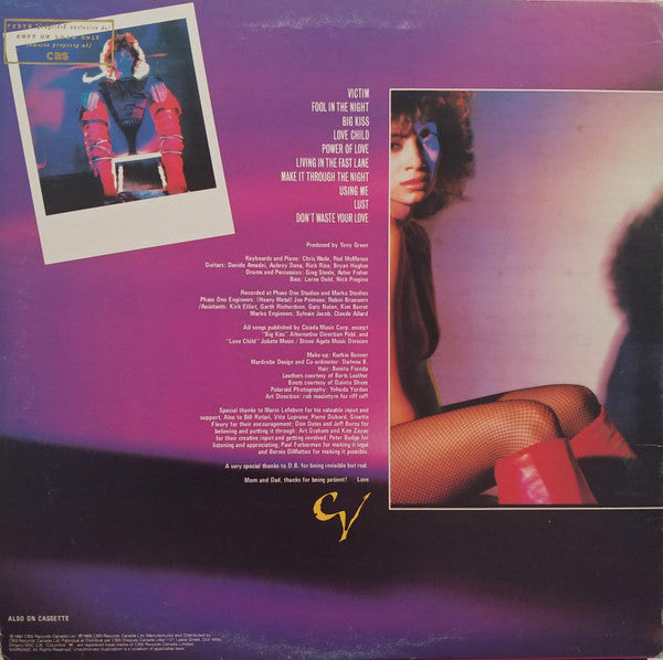 Cindy Valentine : Rock & Roll Heart Attack (LP, Album, Red)