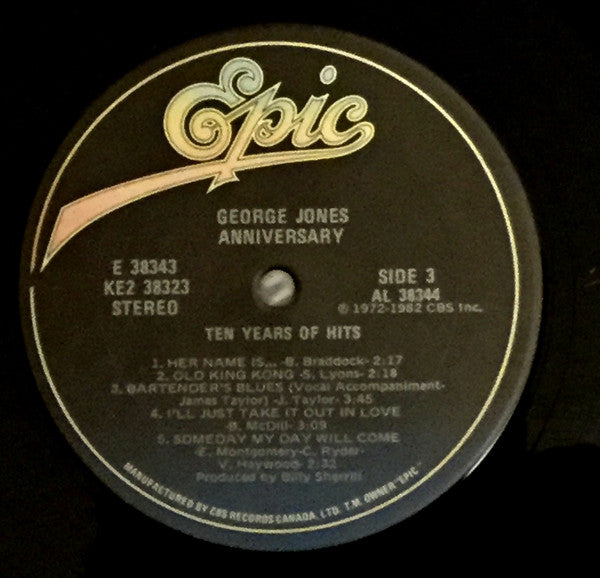 George Jones (2) : Anniversary - Ten Years Of Hits (2xLP, Comp, Gat)