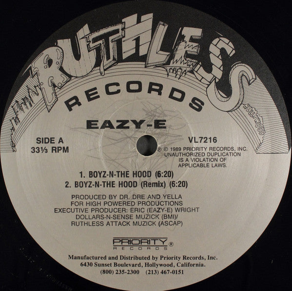 Eazy-E / N.W.A. : Boyz-N-The-Hood / Dopeman (12", Maxi)