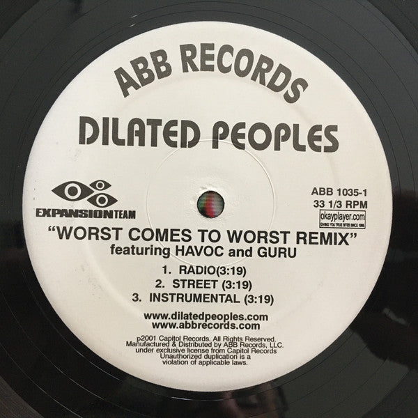 Dilated Peoples : Worst Comes To Worst / Worst Comes To Worst (Remix) (12")