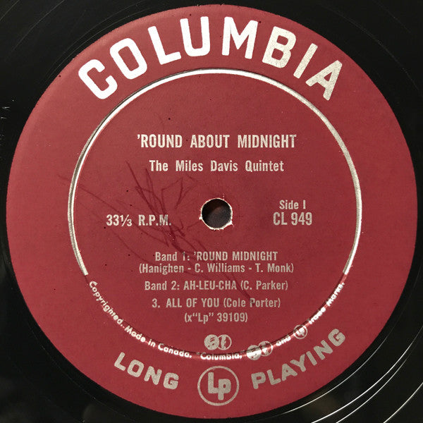 Miles Davis : 'Round About Midnight (LP, Album, Mono)