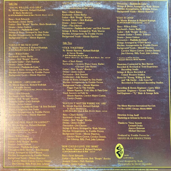 Minnie Riperton : Stay In Love : A Romantic Fantasy Set to Music (LP, Album)